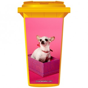 Chihuahua In A Box Wheelie Bin Sticker Panel